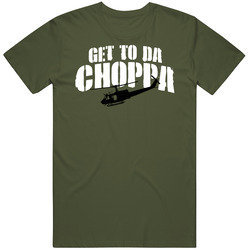 Get To Da Choppa Funny Predator Movie Fan retro T Shirt