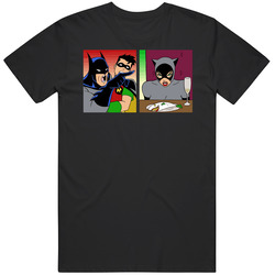 Batman Yelling At Cat Woman Funny Meme Gift retro T Shirt