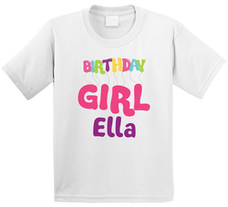 Birthday Girl Ella Kids Celebration Retro T Shirt
