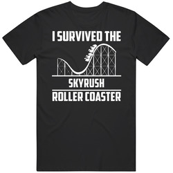 I Survived The Skyrush Roller Coaster Fan Retro T Shirt
