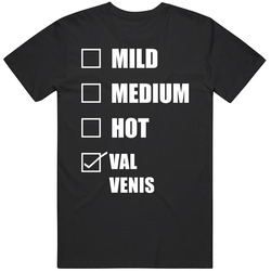 Mild Medium Hot Val Venis Hottness Chart Checklist Wrestling Fan Funny Retro T Shirt