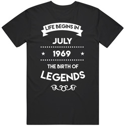 Life Begins In July 1969 The Birth Of Legends Retro T Shirt