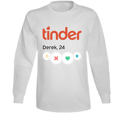 Tinder Customizable Dating App Retro Long Sleeve T Shirt