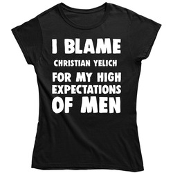 I Blame Christian Yelich For My High Expectations Of Men Miami Fan Retro Ladies T Shirt