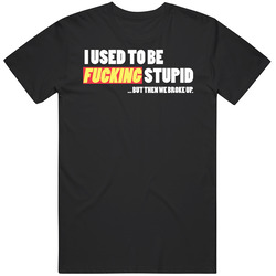 I Used To Be Fucking Stupid But Then We Broke Up Funny Single Retro T Shirt