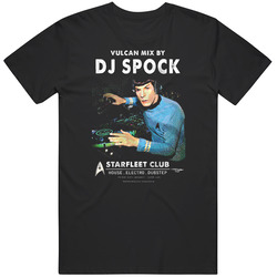 Dj Spock - Mens Funny T-shirt Star Trek Deejay Decks Vinyl Dance Music House Black 2 Retro T Shirt