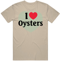 I Heart Luv Love Oysters Retro T Shirt