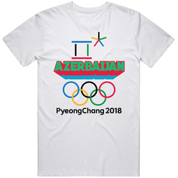 Azerbaijan Winter Olympics Pyeongchang 2018 3d Text Retro T Shirt