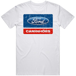 Ford Caminhoes Automobile Car Truck Motorcycle Auto Parts Cool Distressed Style Brand Logo Emblem Retro T Shirt