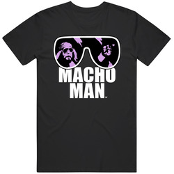 Wwe Macho Man Randy Savage T-shirt Heather Purple Mens Retro Wrestlemania Tee Black Retro T Shirt