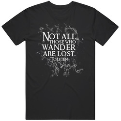 Not All Those Wander - Black Retro T Shirt