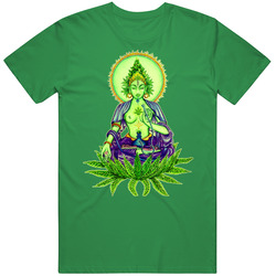 Buddhist Weed Goddess Retro T Shirt