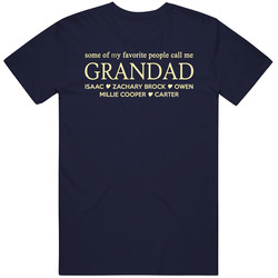 Grandad With Grandkid Names Personalized Grandparent Gift Retro T Shirt