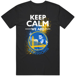 Keep Calm We Are Warriors - Golden State Warriors - Men Shirts - Black Retro T Shirt