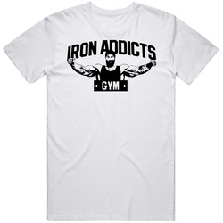 Iron Addicts Gym T Shirt Ct Fletcher Mike Rashid - White 2 Retro T Shirt