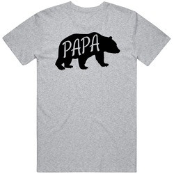 Papa Bear T-shirt Grey Tee Shirt Gift For Dad, Gift For Father, Gift For Him  Retro T Shirt