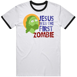Jesus Was The First Zombie Funny Retro T Shirt