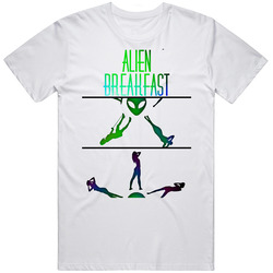 Alien Breakfast Retro T Shirt