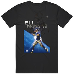 Eli Manning One Giant Leap Football Retro T Shirt