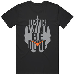 Reinhardt Overwatch T Shirt Justice Will Be Done Spray Tee Retro T Shirt