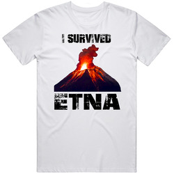 I Survived Mt Etna Volcano Eruption Retro T Shirt