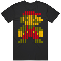 Super Mario Bros Mario 8 Bit Retro T Shirt