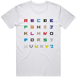 Abc's - White Retro T Shirt