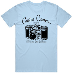 New Castro Camera San Francisco Light Blue Retro T Shirt