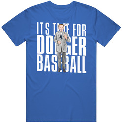 Vin Scully It's Time Retro T Shirt