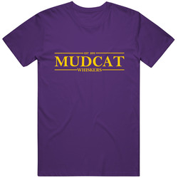 Mud Cat Whiskers Est Logo Purple/gold Retro T Shirt