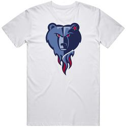 Tennessee Titans And Memphis Grizzlies Mash-up Sports Logo Retro T Shirt Tennessee Titans And Memphis Grizzlies Mash-up Sports Logo Retro T Shirt
