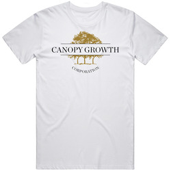 Canopy Growth Corp Logo Type Fan Canada Cannabis Stock Fan Retro T Shirt