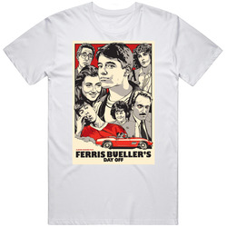 Retro Ferris Bueller's Day Off  White Retro T Shirt