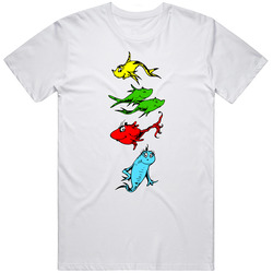 One Fish Two Fish Three Fish Blue Fish Retro T Shirt