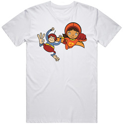 Wordgirl Cartoon Captain Huggy Face Retro T Shirt