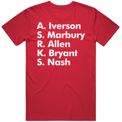 Class Of 96 Iverson Marbury Allen Bryant Nash Basketball Retro T Shirt