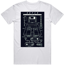 Super Entertainment System Retro New Blueprint Poster Vintage Game Console Retro T Shirt