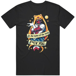 Deadpool X Sailor Moon T Shirt | In The Name Of The Moon | Funny Quote | Marvel | Streetwear | Unisex Retro T Shirt