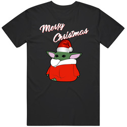 Baby Yoda The Mandalorian The Child Merry Christmas Retro T Shirt