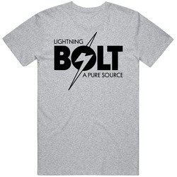 Lightning Bolt Sport Grey Retro T Shirt