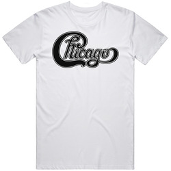 Chicago Band Logo White Retro T Shirt