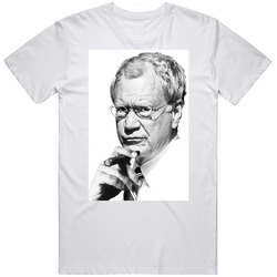 Finny David Letterman  White Retro T Shirt