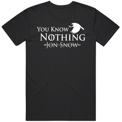 Game Of Thrones You Know Nothing Jon Snow Mens Black Retro T Shirt