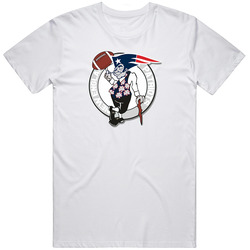 New England Patriots Ande Boston Celtics Sports Logo Mash-up Retro T Shirt New England Patriots Ande Boston Celtics Sports Logo Mash-up Retro T Shirt