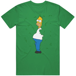 Homer Simpson Hiding In The Bushes Retro T Shirt