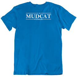 Mud Cat Whiskers Est Logo Sapphire Retro T Shirt