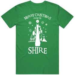 Lord Of The Rings Merry Christmas From The Shire Holiday Movie Fan Retro T Shirt
