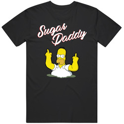 Sugar Daddy Homer Simpson Middle Finger Retro T Shirt