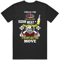 This Is The Usa We Love Our Freedom We Drink Beer We Eat Meat We Own Guns We Speak English If You Don't Like It Then Move Retro T Shirt This Is The Usa We Love Our Freedom We Drink Beer We Eat Meat We Own Guns We Speak English If You Don't Like It Then Move Retro T Shirt