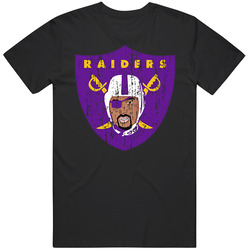 Oakland Raiders And Los Angeles Lakers Mash-up Sports Distressed Logo Retro T Shirt